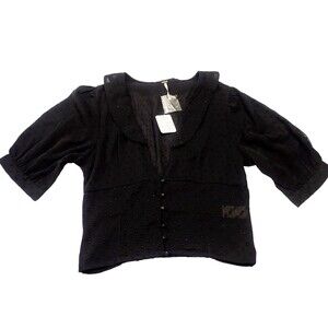 FREE PEOPLE Women's Sheer Top Swiss Dot Romantic Boho NWT Size M